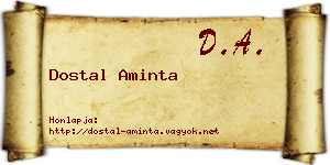 Dostal Aminta névjegykártya
